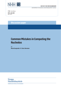 Common Mistakes in Computing the Nucleolus
