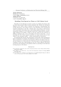Modeling Viral Spread on Tissue or Cell Culture Level