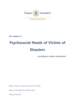 Psychosocial Needs of Victims of Disasters