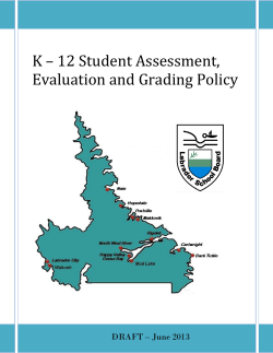 K &ndash; 12 Student Assessment, Evaluation and Grading Policy