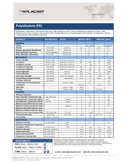 Nylacast PE Technical Data