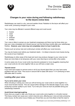 Changes to your voice during and following