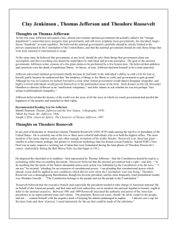 Clay Jenkinson , Thomas Jefferson and Theodore Roosevelt