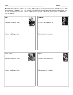 Italy Problems and issues faced Dictator and his prom