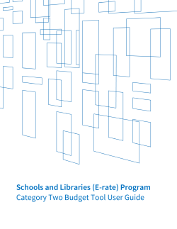 Schools and Libraries (E-rate) Program Category Two Budget Tool