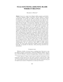 NCAA Sanctions - Boston College Law Review