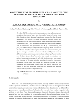 CONVECTIVE HEAT TRANSFER OVER A WALL MOUNTED CUBE