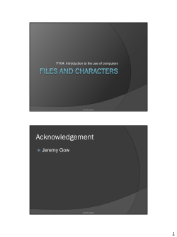 Memory and Characters