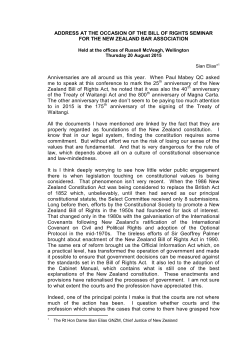 ADDRESS AT THE OCCASION OF THE BILL OF RIGHTS SEMINAR