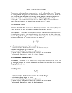 Details on Sound - University of Iowa Physics