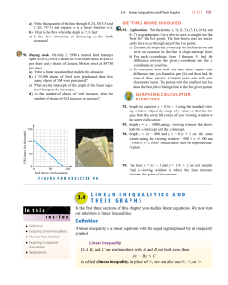 Linear Inequalities and Their Graphs