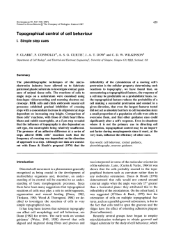 Topographical control of cell behaviour - Development