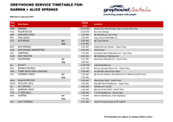 GREYHOUND SERVICE TIMETABLE FOR: DARWIN > ALICE