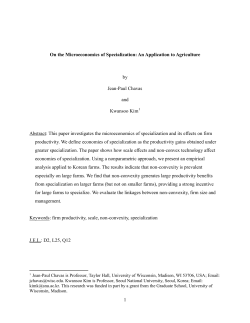 On the Economics of Specialization