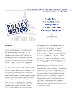 State Early Commitment Programs: A Contract for College Success?