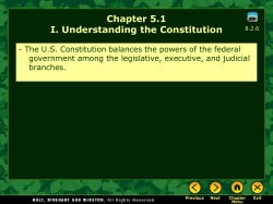 Chapter 5.1 I. Understanding the Constitution