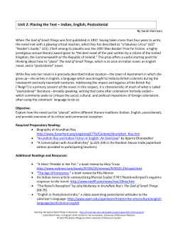 Unit 2: Placing the Text &ndash; Indian, English