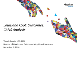 Louisiana CSoC Outcomes: CANS Analysis
