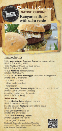 Kangaroo sliders with salsa verde