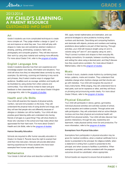Art English Language Arts Health and Life Skills Mathematics Music