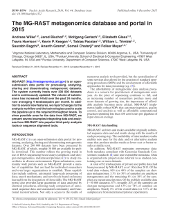 The MG-RAST metagenomics database and
