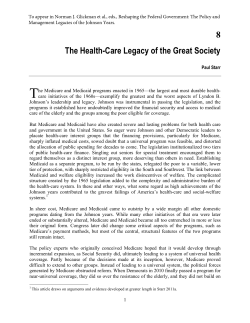 The Health Care Legacy of the Great Society