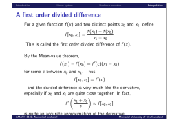 A first order divided difference