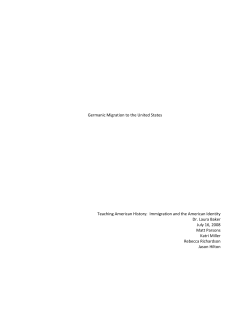 Germanic Migration to the United States Teaching American History