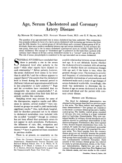 Age, Serum Cholesterol and Coronary Artery Disease
