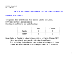FACTOR ABUNDANCE AND TRADE: HECKSCHER