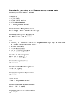 Formulae for converting to and from astronomy