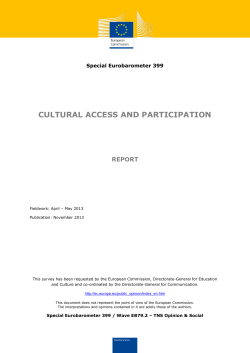 Special Eurobarometer for Cultural Access and Participation