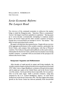 Soviet Economic Reform: The Longest Road