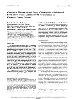 Cumulative pharmacokinetic study of oxaliplatin, administered every