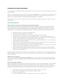 Textile Recycling FAQ - Secondary Materials and Recycled Textiles