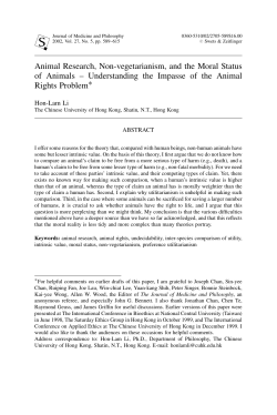 Animal research, non-vegetarianism, and the moral status of