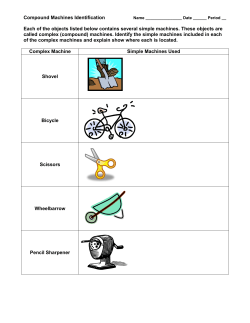 Compound Machines Identification Each of the objects listed below