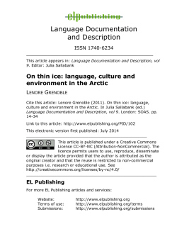 On thin ice: Language, culture and environment in the Arctic
