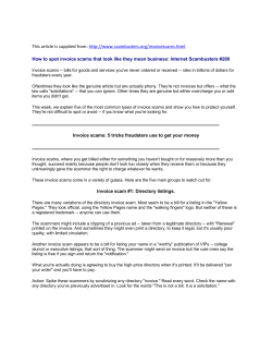 For more information on how to identify false invoices