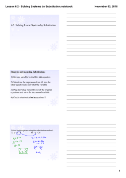 Lesson 6.2 - Solving Systems by Substitution.notebook
