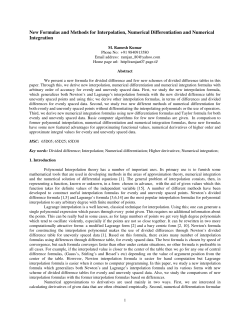 New Formulas and Methods for Interpolation