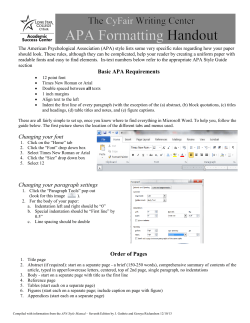 Basic APA Requirements