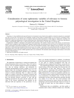 Consideration of some taphonomic variables of relevance to