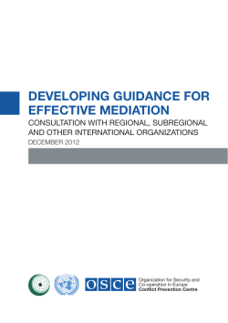 developing guidance for effective mediation