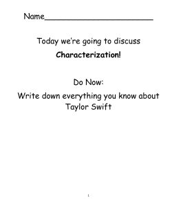 Characterization Lesson