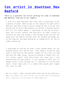 Con artist in downtown New Bedford