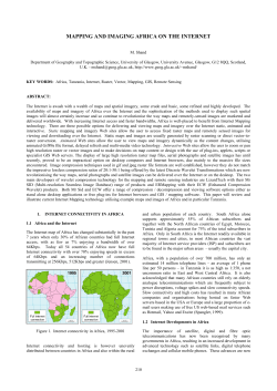 MAPPING AND IMAGING AFRICA ON THE INTERNET