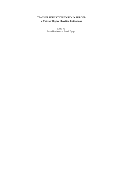 TEACHER EDUCATION POLICY IN EUROPE: a Voice of Higher