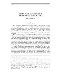 Behavioral Genetics and Crime, in Context - Duke