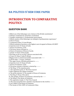 INTRODUCTION TO COMPARATIVE POLITICS